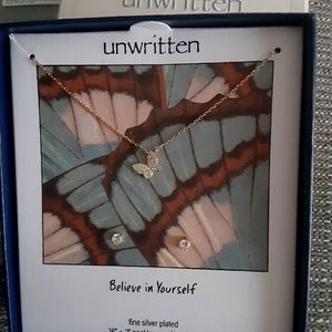 Butterfly necklace and earring set